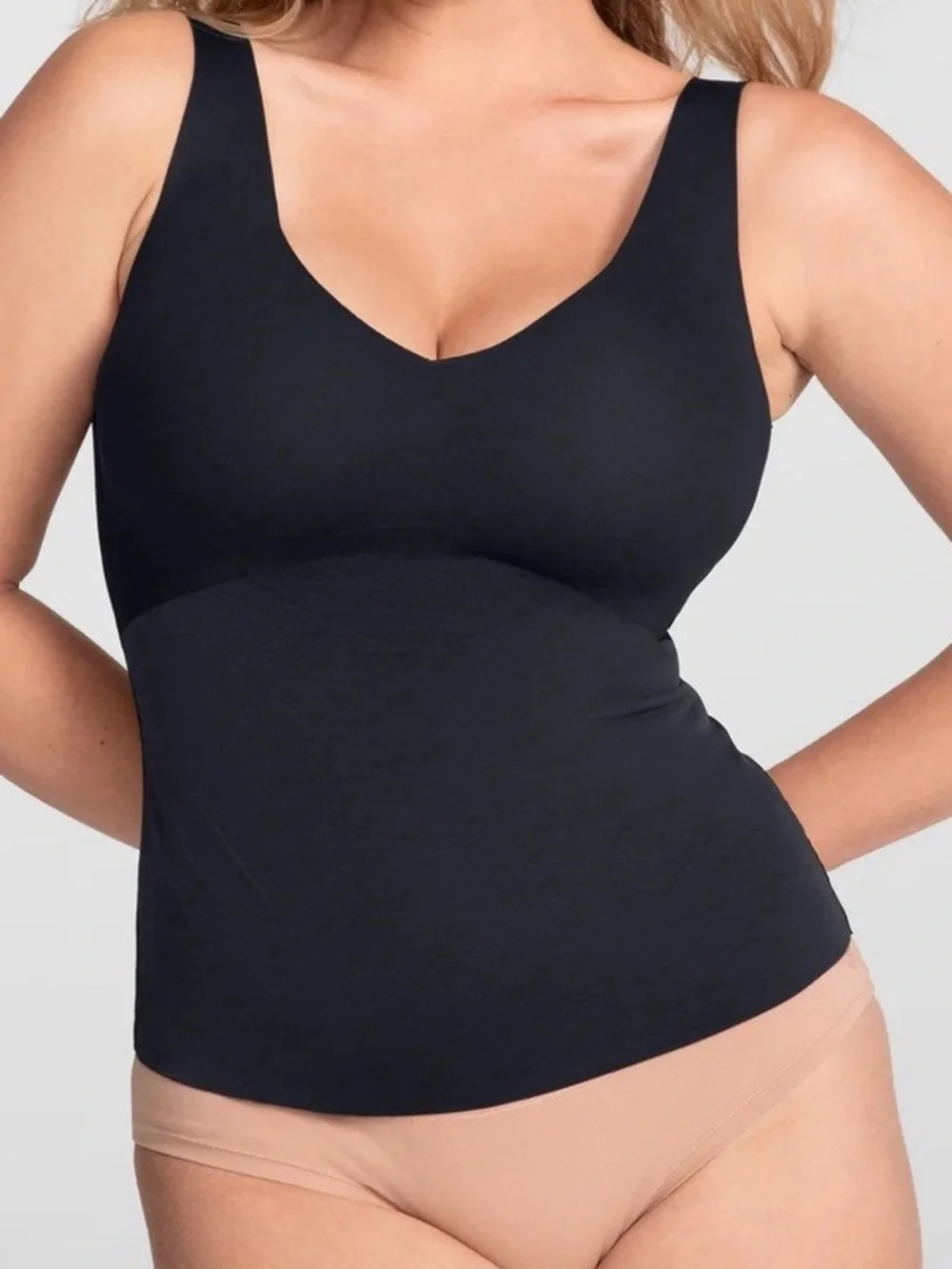 NWOT Honeylove LiftWear Smoothing Tank Built-In Bra Shapewear Black Snatched M